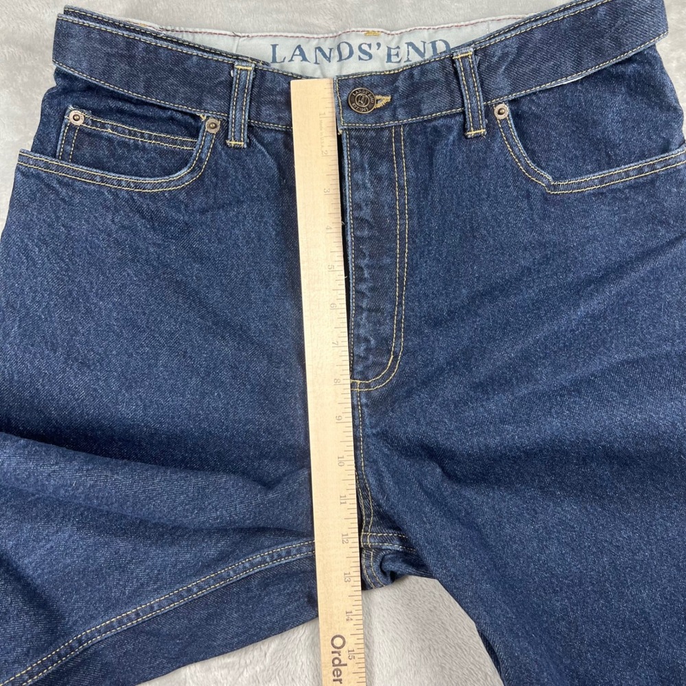 Lands End Womens Tall 10T High Rise Straight Leg Jeans Dark Wash Mom Jeans - Picture 6 of 11